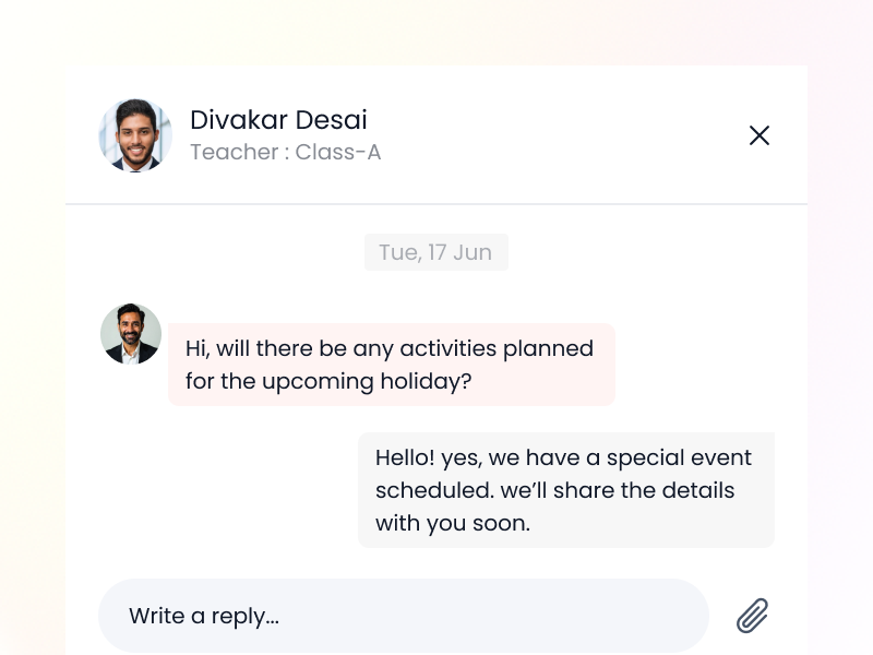 Direct Communication Messaging with Class Teachers
